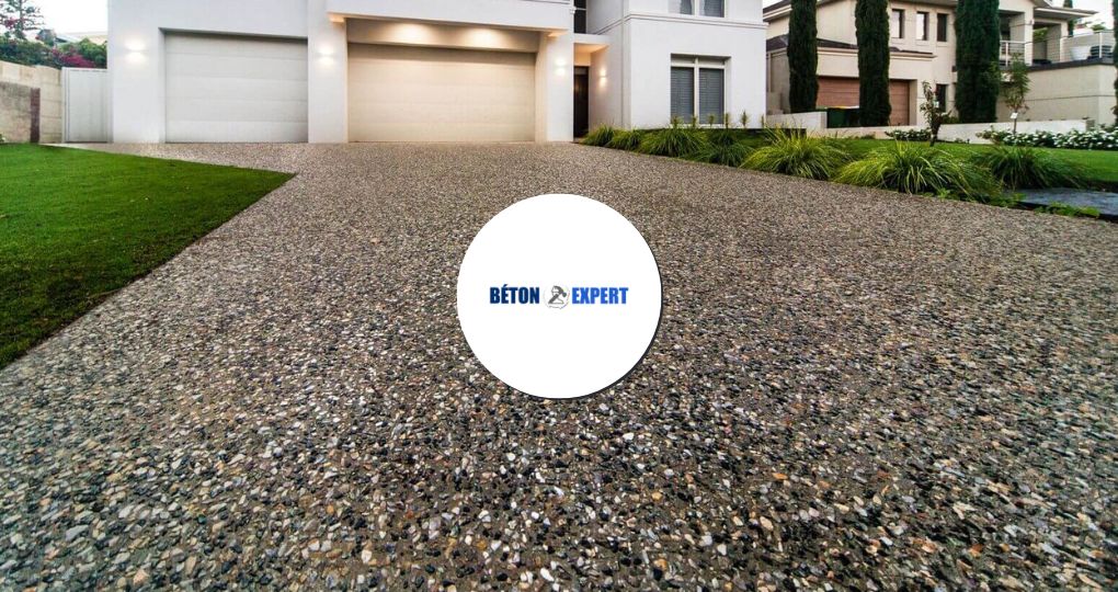 Béton désactivé devant le garage